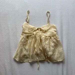 Chic Cream Camisole with Bow Detail
